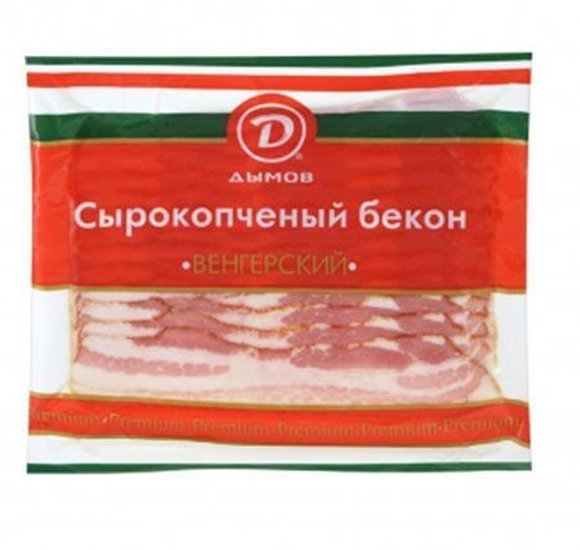 Бекон Венгерский с/к нарезка 200гр в/у Дымов купить с доставкой в Канске