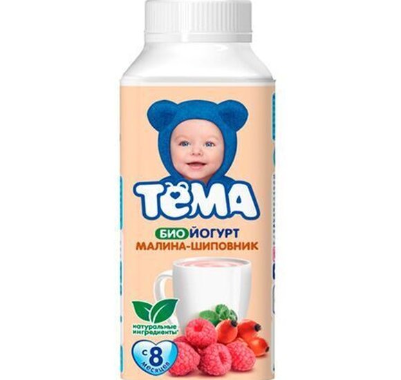 Биойогурт Тема детский шиповник малина 2.8% 210г БЗМЖ купить с доставкой в Канске