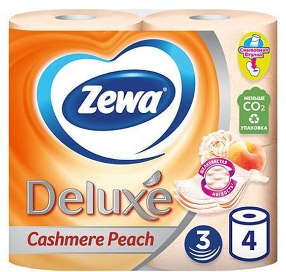 Бумага туалетная Zewa Deluxe 3сл Персик 4шт купить с доставкой в Канске