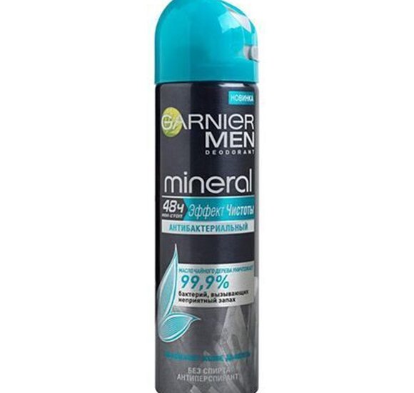 Дезодорант Garnier mineral MEN Антибактериальный эффект чистоты 150мл купить с доставкой в Канске