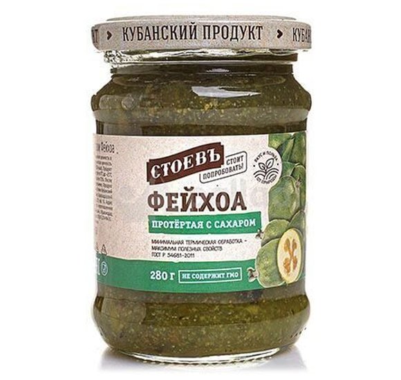 Фейхоа протертая с сахаром 280г ст/б  Стоевъ купить с доставкой в Канске