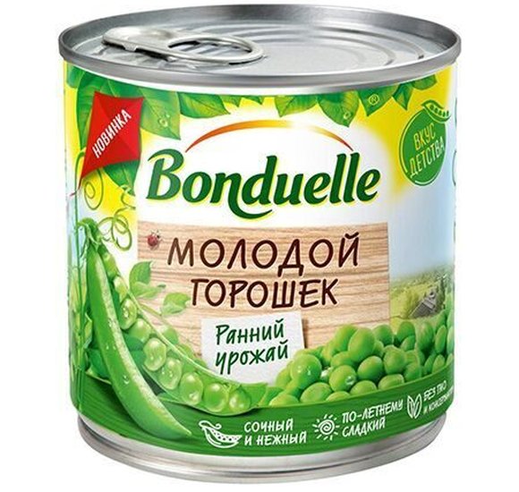 Горошек зеленый Бондюэль молодой 425г купить с доставкой в Канске