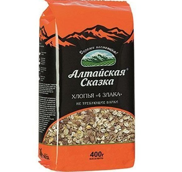 Хлопья Алтайская сказка 4 злака 400г купить с доставкой в Канске
