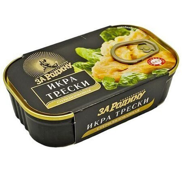 Икра трески За Родину стерилизованная 135г ключ купить с доставкой в Канске