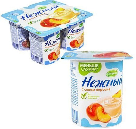 Йогурт Нежный с соком Персика 1.2% 100г БЗМЖ купить с доставкой в Канске