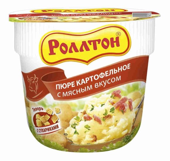 Картофельное пюре Роллтон 40г мясной вкус стакан купить с доставкой в Канске