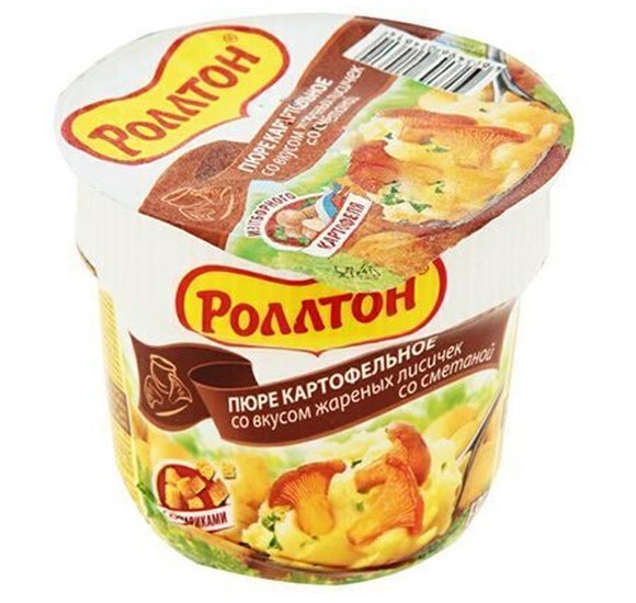 Картофельное пюре Роллтон 40г жареные лисички со сметаной стакан купить с доставкой в Канске