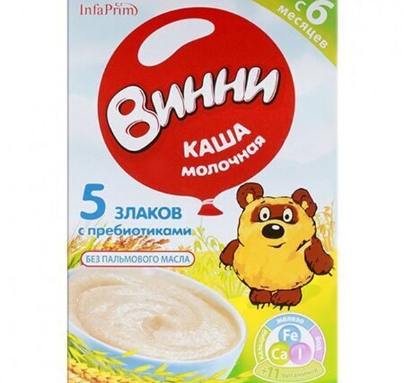 Каша Винни молочная 5 злаков с пребиот 200г купить с доставкой в Канске