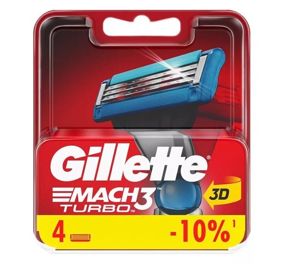 Кассеты Gillette Mach3 Turbo 4шт купить с доставкой в Канске
