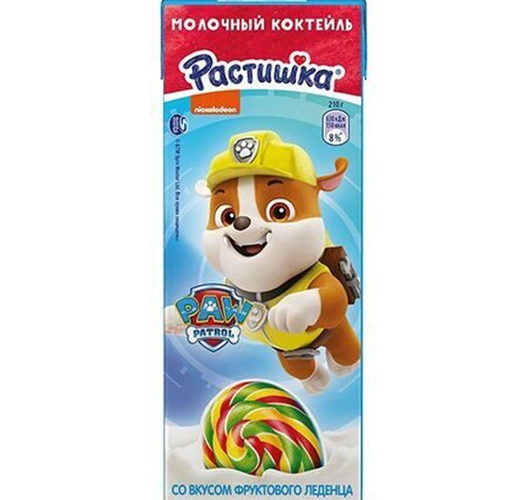 Коктейль молочный Растишка Фруктовый леденец 2% 210г БЗМЖ купить с доставкой в Канске