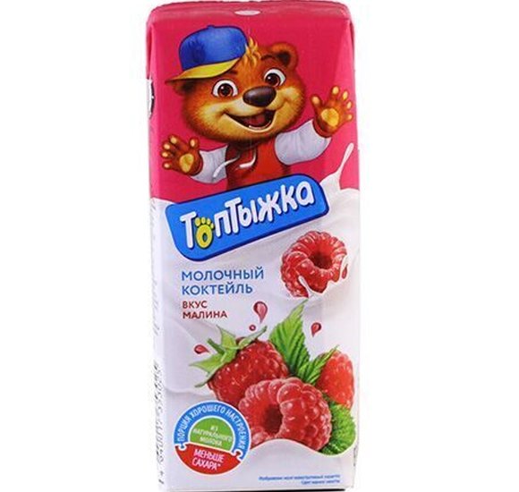 Коктейль молочный Топтыжка вкус малины 3.2% 200г БЗМЖ купить с доставкой в Канске