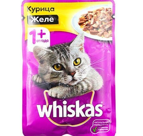 Корм для кошек Вискас Желе курица 75г купить с доставкой в Канске