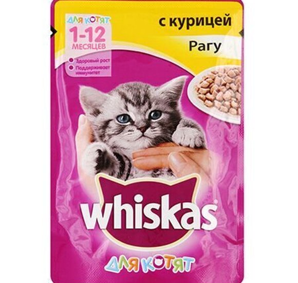 Корм для котят Вискас Рагу курица 75г купить с доставкой в Канске