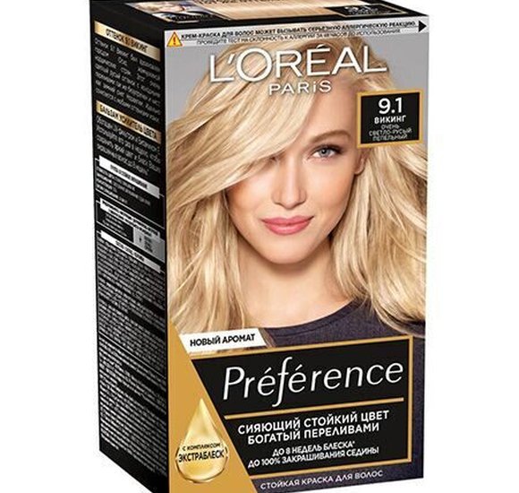 Краска для волос Loreal Preference 9,1 Очень светло-русый Пепельный купить с доставкой в Канске