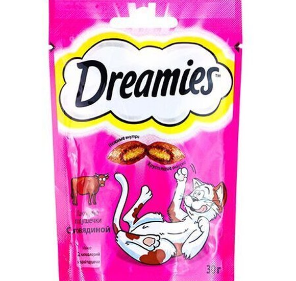 Лакомство для кошек Dreamies подушечки с говядиной 30г купить с доставкой в Канске