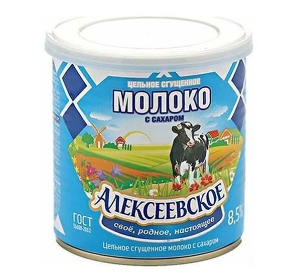Молоко сгущенное цельное с сах Алексеевское 8,5% 380г БЗМЖ купить с доставкой в Канске