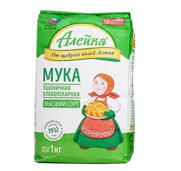 Мука Алейка 1кг пшеничная в/с купить с доставкой в Канске