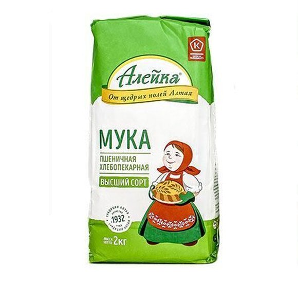 Мука Алейка 2кг пшеничная в/с купить с доставкой в Канске