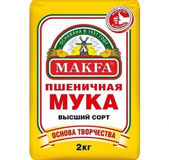 Мука Макфа 2кг пшеничная в/с купить с доставкой в Канске