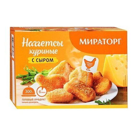 Наггетсы Мираторг куриные с сыром 300г купить с доставкой в Канске