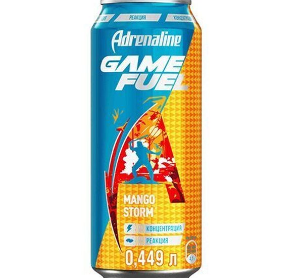 Напиток энергетический Adrenaline RUSH Игровая энергия Манго 0,449л ж/б купить с доставкой в Канске
