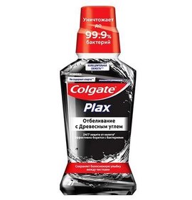 Фото товара Ополаскиватель для полости рта Colgate Plax Отбеливание с древесным углем 250мл