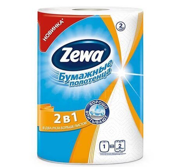 Полотенце бумажное Zewa 2в1 2сл купить с доставкой в Канске