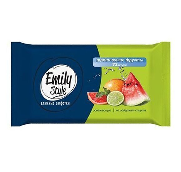 Салфетки влажные Emily style тропические фрукты 15шт купить с доставкой в Канске