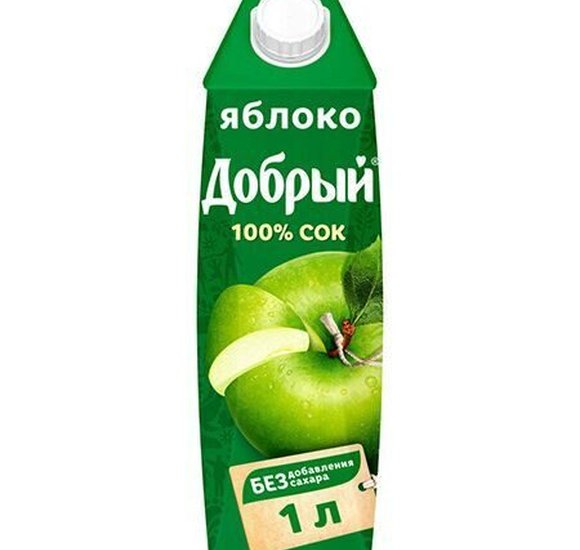 Сок Добрый Яблоко 1л купить с доставкой в Канске