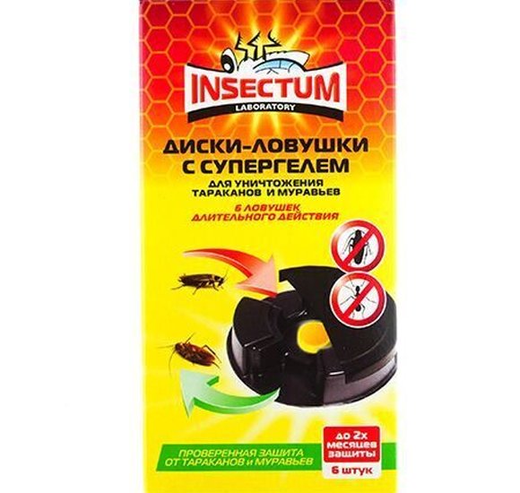 Средство инсектицидное Insectum гель от тараков и муравьев 6шт диски-ловушки купить с доставкой в Канске