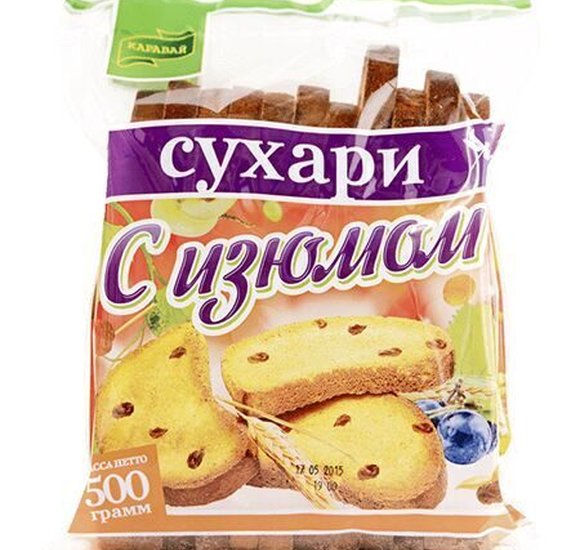 Сухари Каравай 500г Изюм купить с доставкой в Канске