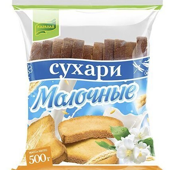 Сухари Каравай 500г Молочные купить с доставкой в Канске