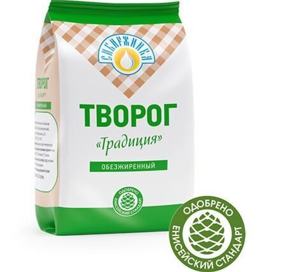 Творог Сибиржинка Традиция обезжиренный 500г БЗМЖ купить с доставкой в Канске