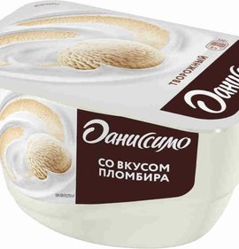 Фото товара Творожный продукт Даниссимо молочный Вкус пломбира 4,6% 130г БЗМЖ