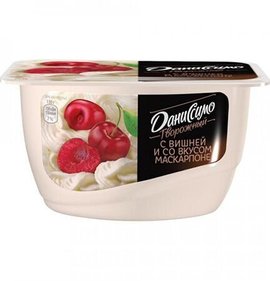 Фото товара Творожный продукт Даниссимо с вишней и со вкусом маскарпоне 130г БЗМЖ