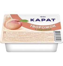 Фото товара Творожный продукт Карат фруктовый Персик 15% 100г БЗМЖ