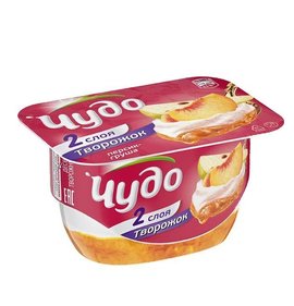 Фото товара Творожок Чудо Персик Груша 4,2% 100г БЗМЖ