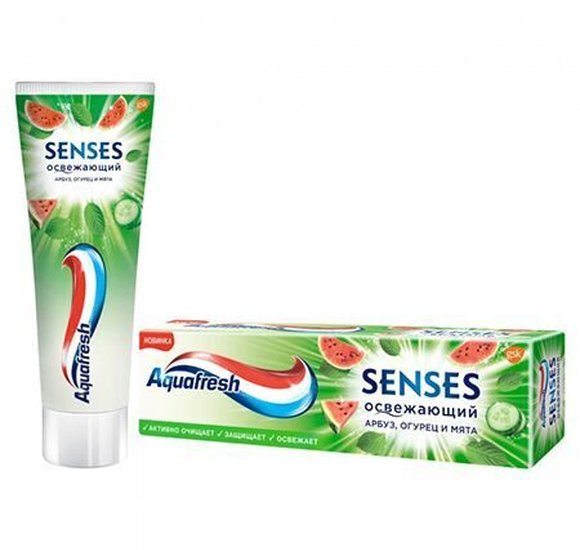 Зубная паста Aquafresh Senses Освежающий Арбуз 75мл купить с доставкой в Канске