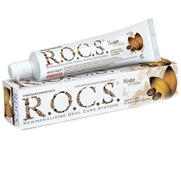 Зубная паста ROCS Кофе и табак 74г купить с доставкой в Канске