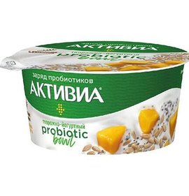 Фото товара Биопродукт Активиа творожно-йогуртный Манго, микс семян 3,5% 135г БЗМЖ