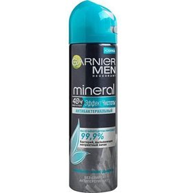 Фото товара Дезодорант Garnier mineral MEN Антибактериальный эффект чистоты 150мл