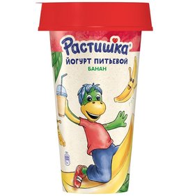 Фото товара Йогурт Растишка питьевой 2,8% Банан 190г БЗМЖ