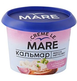 Фото товара Кальмар Балтийский берег Creme Le Mare рубленый сливочно-чесночный соус 150г