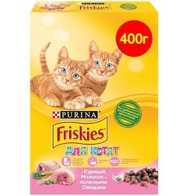 Фото товара Корм для кошек Фрискис для котят курица морковь молоко 400г