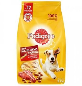 Фото товара Корм для собак Педигри 2,2кг для взрослых собак маленьких пород