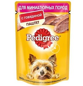 Фото товара Корм для собак Педигри 80г Говядина паштет для миниатюрных пород