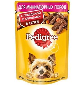 Фото товара Корм для собак Педигри 85г Говядина с овощами в соусе для миниатюрных пород
