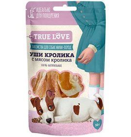 Фото товара Лакомства для собак мини пород True love уши кролика с мясом кролика 50г