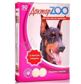 Фото товара Лакомство для собак ДокторZoo со вкусом говядины 90таблеток