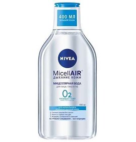 Фото товара Мицеллярная вода Nivea Micell Air Дыхание кожи для норм и комб кожи 400мл